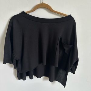 Black oversized t back is longer than front